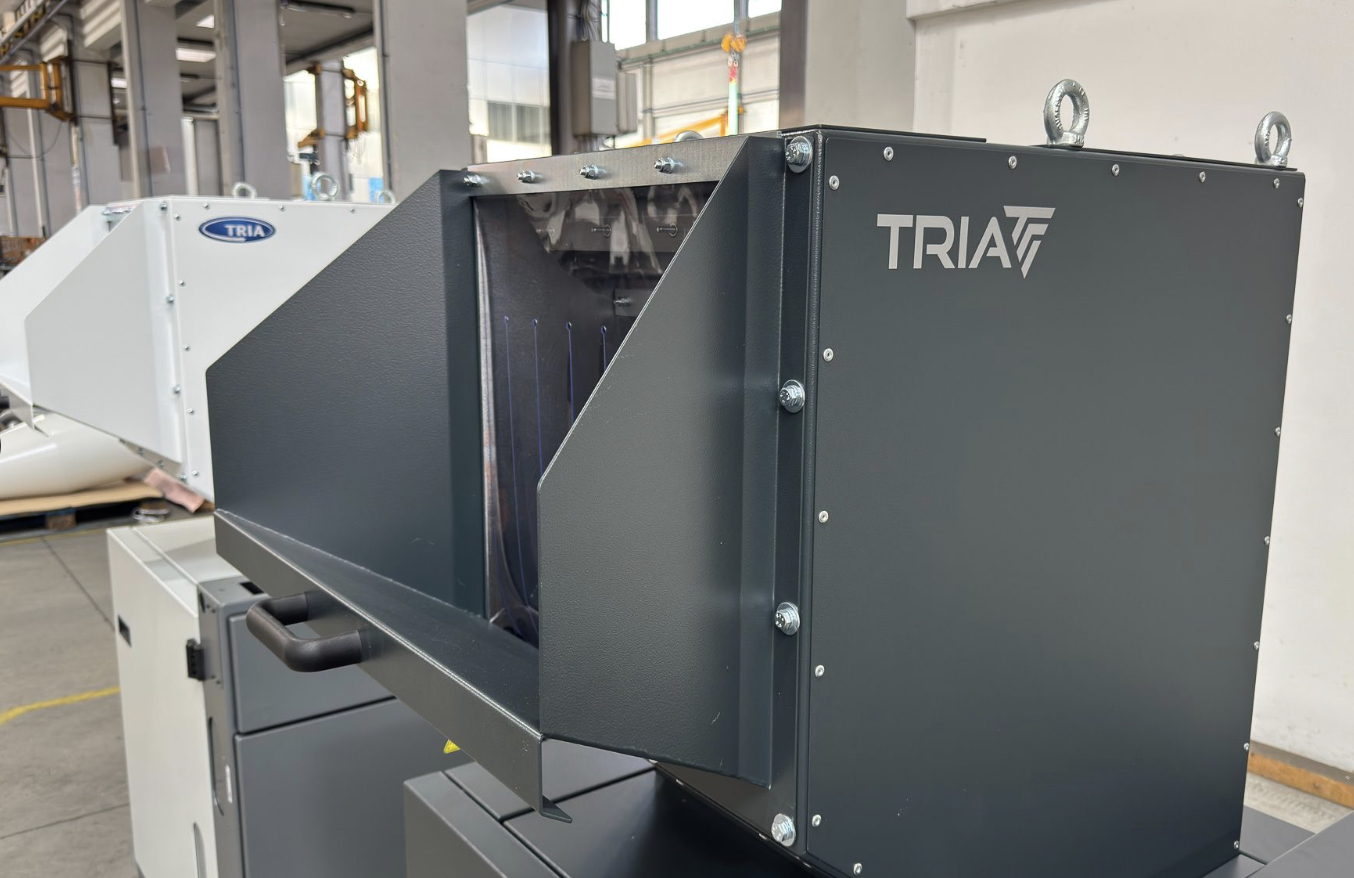 TRIA granulator installed on a manufacturing floor