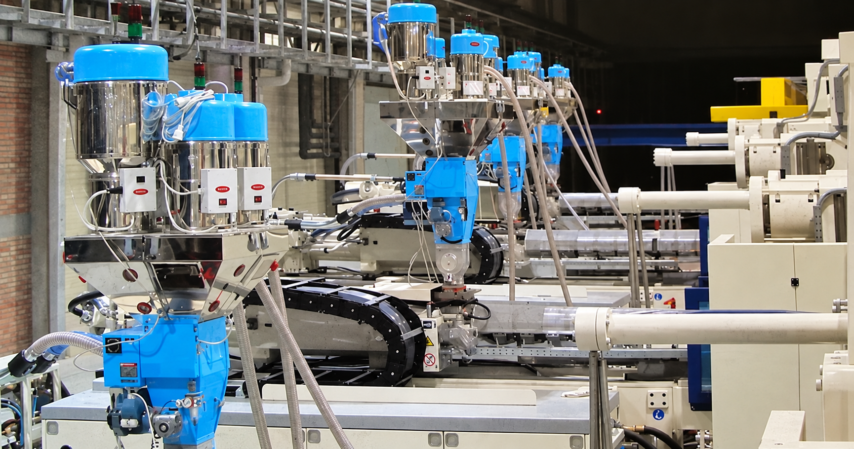Moretto material handling equipment installed along a production line